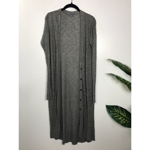 Vince Women's Long Linen Blend Sweater Gray XS Capsule Spring Layer Vacation - Picture 1 of 11